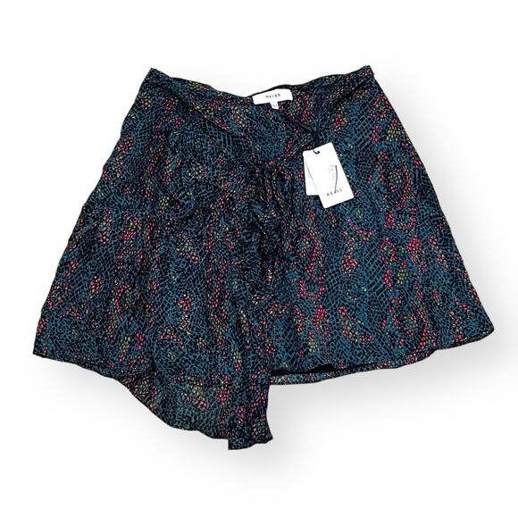 NWT Reiss Skyla Reptile Print Wrap Mini Skirt Womens Size 4 Green Lined $220 - Picture 2 of 8